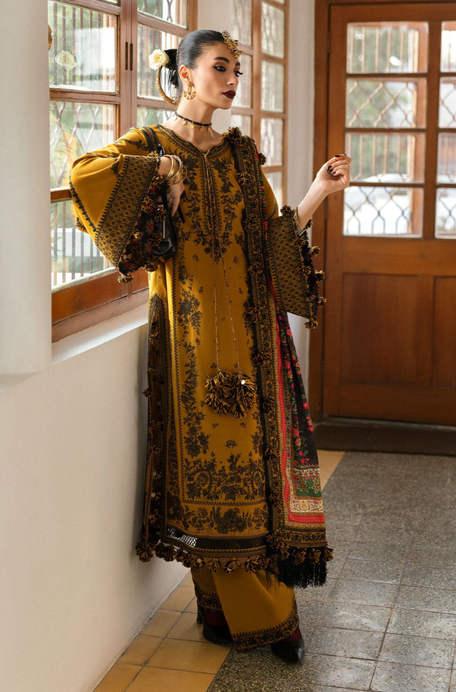 Hussain Rehar - Winter 3PC Dhanak Embroidered Suit - BFB0565