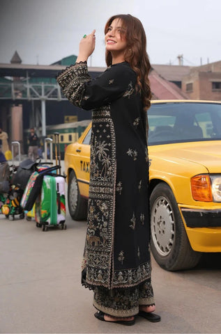 ASIM JOFA - 3PC Lawn Embroidered Shirt with Chiffon Printed Dupatta and Trouser - BFB04080