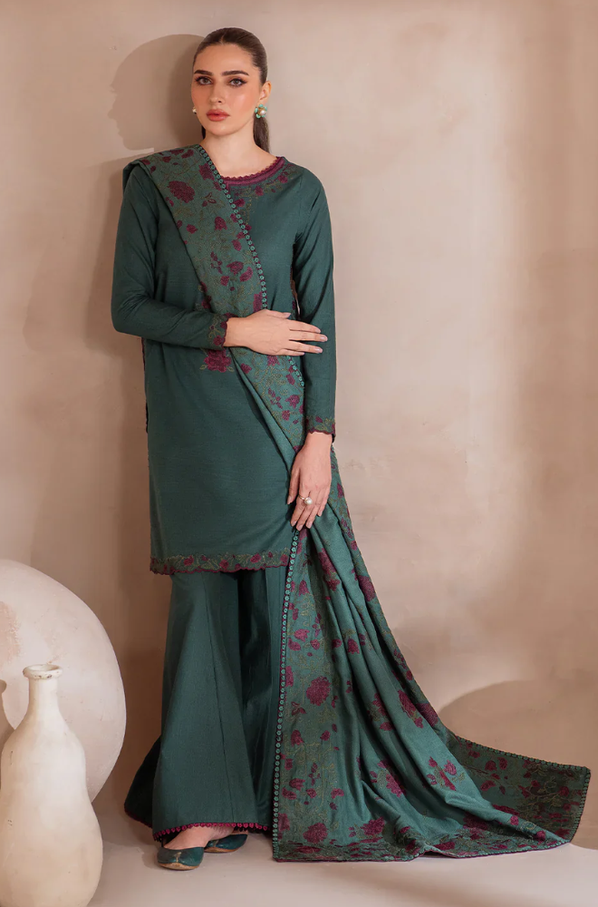 IZNIK - Winter 3PC Dhanak Embroidered Suit - BFB0458