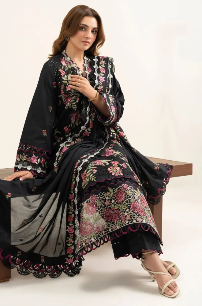 SAPPHIRE - 3PC Lawn Embroidered Shirt with Chiffon Embroidered Dupatta and Trouser - BFB0824