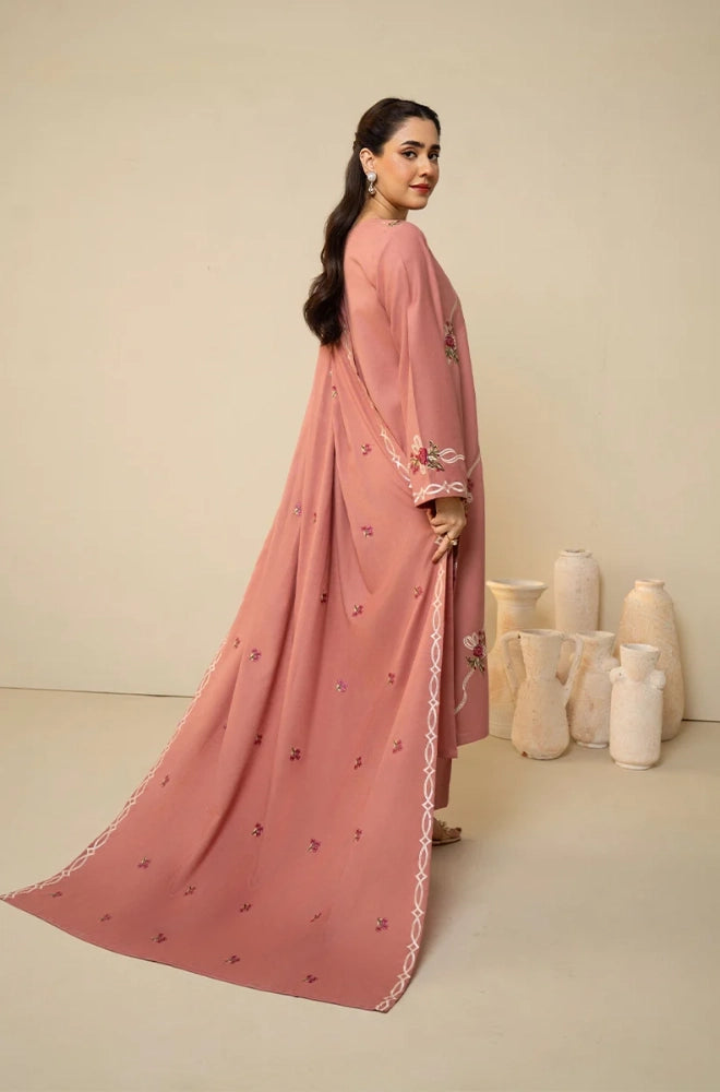 Batik - 3PC Dhanak Embroidered Shirt With Dhanak Embroidered Dupatta and Trouser - BFB0933