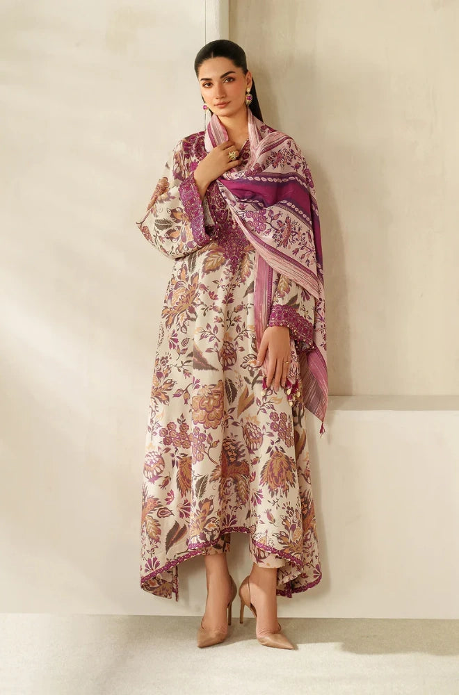 Jazmin - 3PC Karandi Printed Shirt With Karandi Printed Dupatta and Trouser - BFB0938