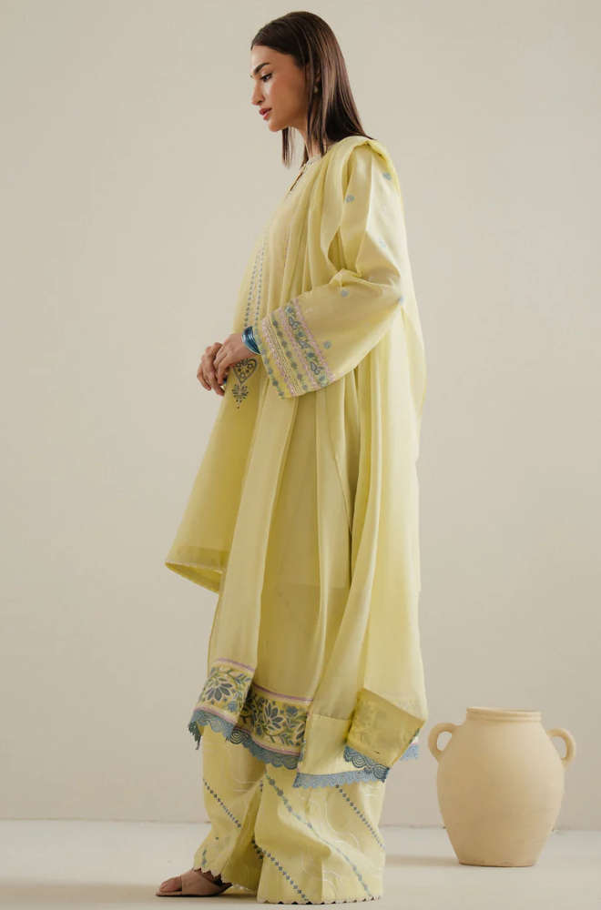 Zara Shahjahan - 3PC Embroidered Suit- BFB0286