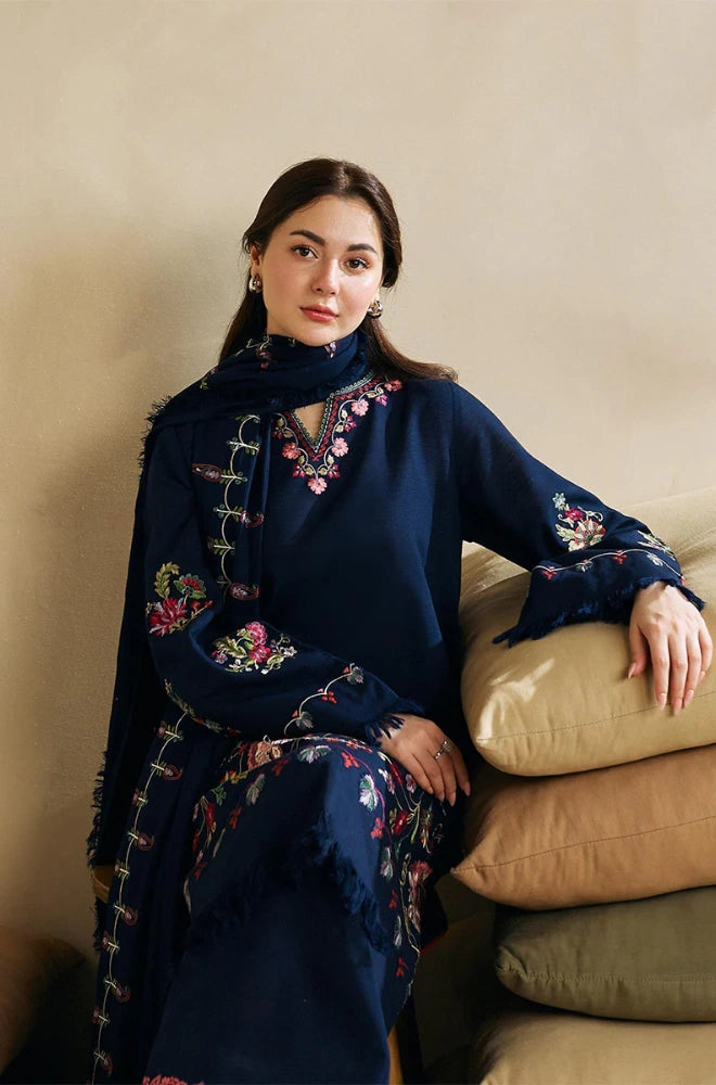 Coco By Zara Shahjahan - 3PC Dhanak Embroidered Shirt With Dhanak Embroidered Dupatta and Trouser - BFB0860