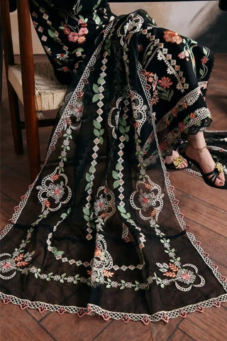 Maryam Hussain - 3PC Lawn Embroidered Shirt with Cotton Net Embroidered Dupatta and Trouser - BFB0827