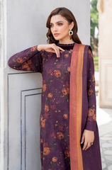 Baroque - 3PC Khaddar Print Suit - BFRZ0093