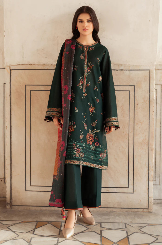 Jazmin - 3PC Dhanak Embroidered Suit - BFB0214