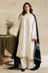 ZARA SHAHJAHAN - 3PC Dhanak Embroidered Suit - BFU0059