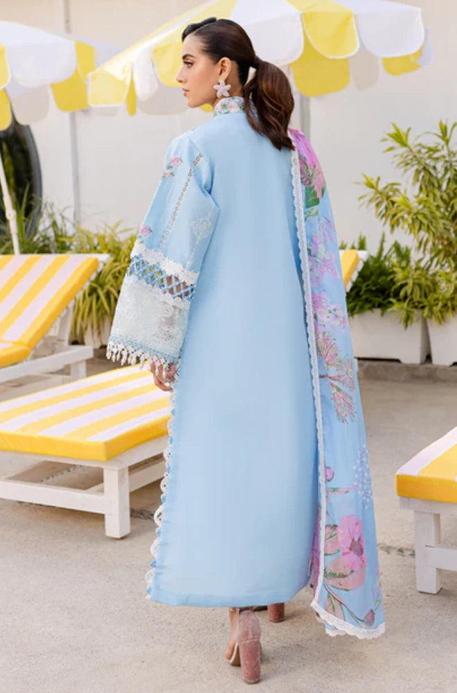 PARISHAY - 3PC Lawn Chikankari Embroidered Shirt with Chiffon Printed Dupatta and Trouser - BFB0649