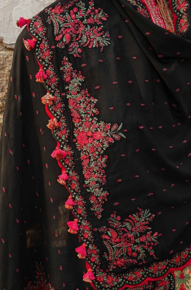 HUSSAIN REHAR - Winter 3PC Dhanak Embroidered Suit - BFB0463