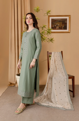 Sapphire - Winter 3PC Dhanak Embroidered Suit - BFH0005