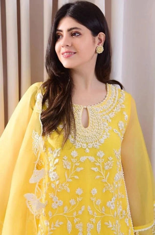 BAREEZE - 3PC Summer Lawn Embroidered Shirt with Organza Embroidered Dupatta and Trouser - BFB0786