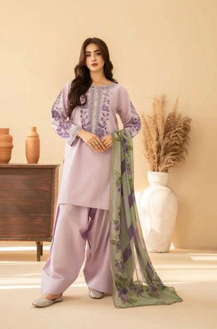 TRAZ - 3PC Summer Lawn Embroidered Shirt with Monar Printed Dupatta and Trouser - BFB0816