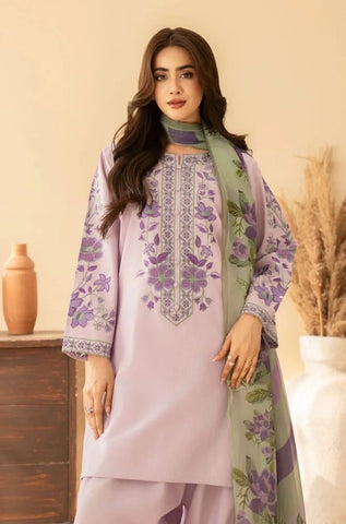 TRAZ - 3PC Summer Lawn Embroidered Shirt with Monar Printed Dupatta and Trouser - BFB0816