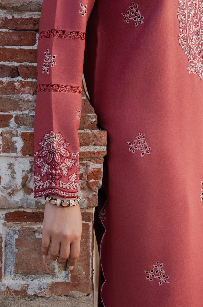 Izel - 3PC Dhanak Embroidered Shirt With Wool Printed Dupatta and Trouser - BFB01011