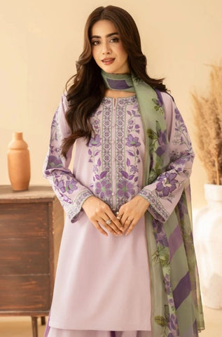 TRAZ - 3PC Summer Lawn Embroidered Shirt with Monar Printed Dupatta and Trouser - BFB0816