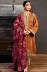 Zara shahjahan - Winter 3PC Dhanak Embroidered Suit - BFB0537