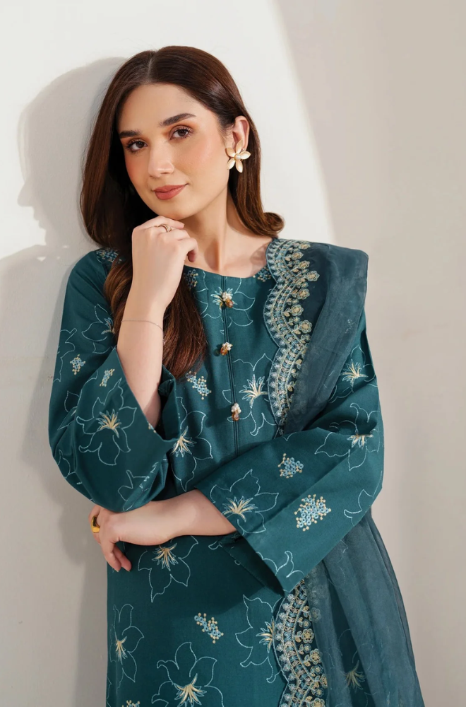 ETHNIC- 3PC Lawn Embroidered Suit - BFB0404