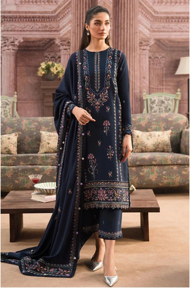 Seran - 3PC Dhanank Embroidered Shirt with Dhanak Embroidered Dupatta and Trouser - BFB0920