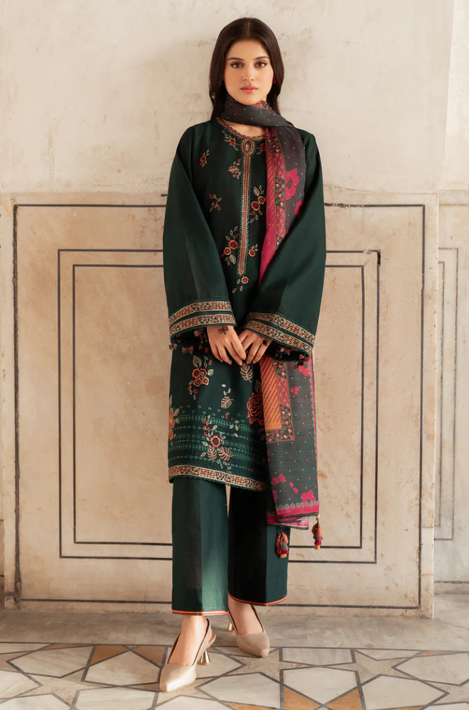 Jazmin - 3PC Dhanak Embroidered Suit - BFB0214