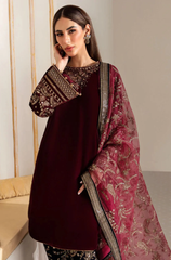 Asim Jofa -Winter 3PC Velvet Embroidered Suit - BFB0552
