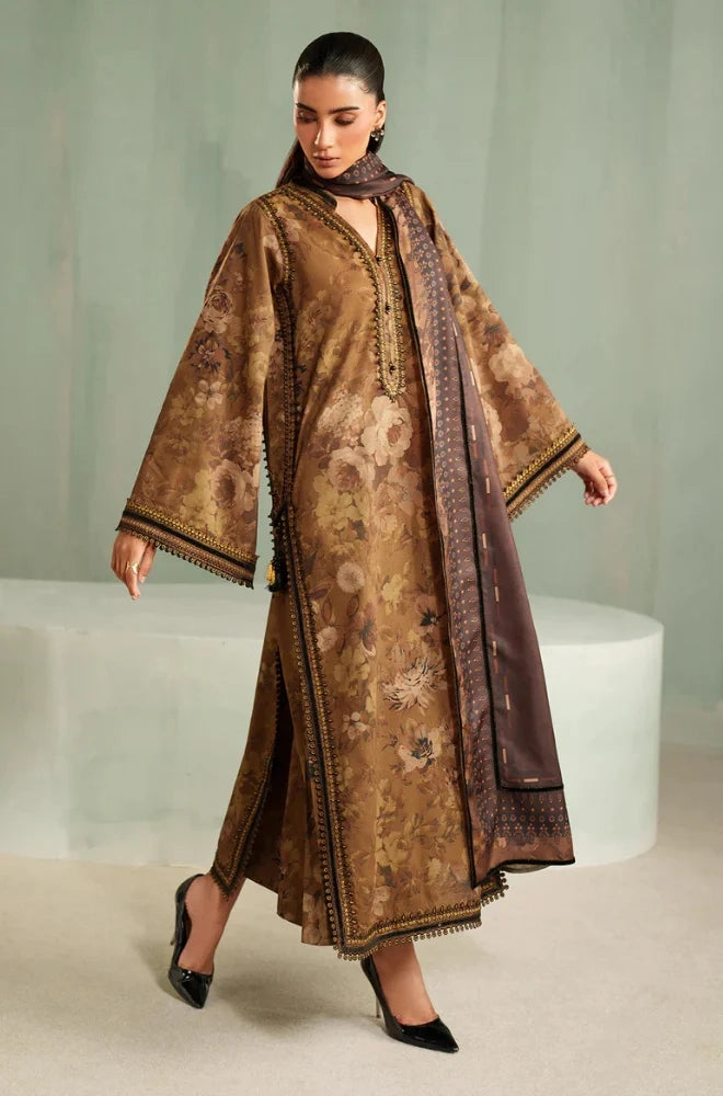 Jazmin - 3PC Karandi Printed Shirt With Karandi Printed Dupatta and Trouser - BFB0939