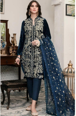 Asim Jofa - 3PC Velvet Embroidered Suit - BFB0164