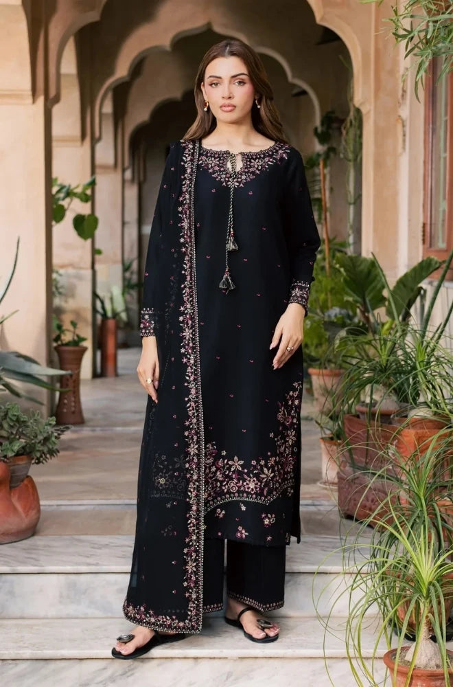Batik - 3PC Unstitched Dhanak Embroidered Shirt with Dhanak Embroidered Dupatta and Trouser - BFB01153