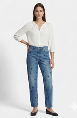 Classic Straight Baggy Jeans for Women - Light blue - BFJ003