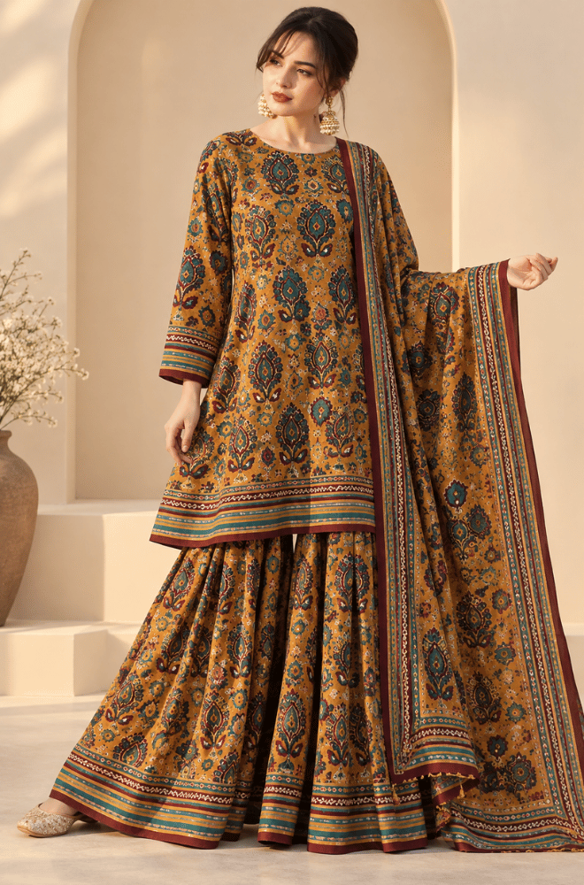 BlueFery - 3PC Winter Viscous Printed Dress - BFP005