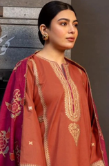 Zara shahjahan - Winter 3PC Dhanak Embroidered Suit - BFB0537