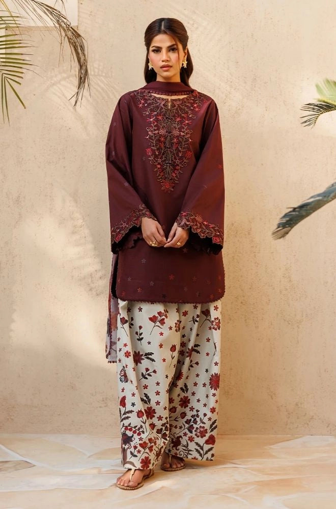 IZNIK - 3PC Summer Lawn Embroidered Shirt with Monar Printed Dupatta and Trouser - BFB0817