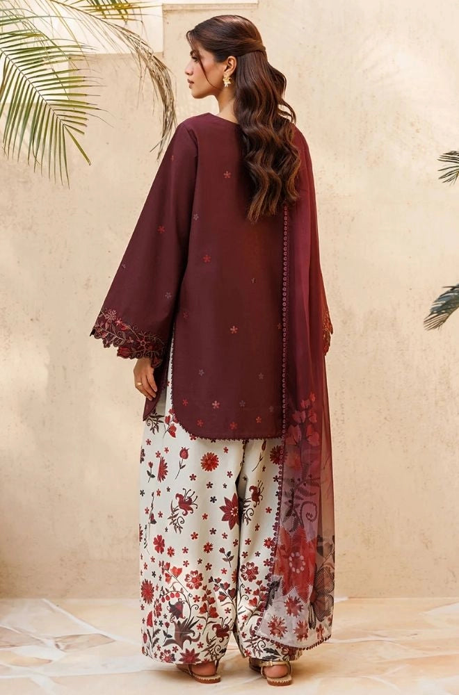 IZNIK - 3PC Summer Lawn Embroidered Shirt with Monar Printed Dupatta and Trouser - BFB0817