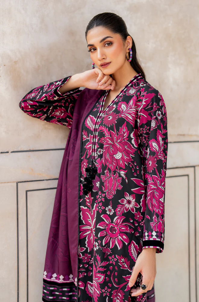 Baroque - 3PC Khaddar Print Suit - BFRZ0090