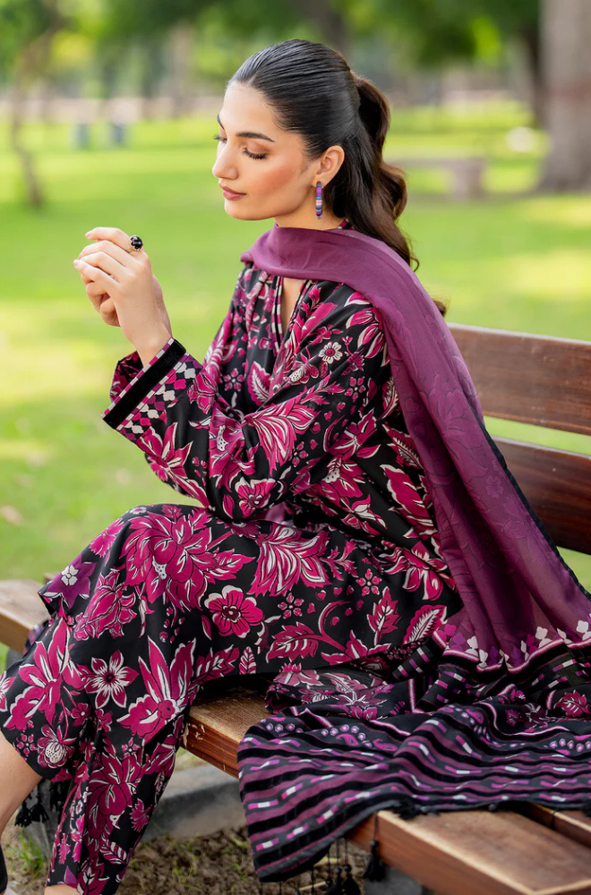 Baroque - 3PC Khaddar Print Suit - BFRZ0090