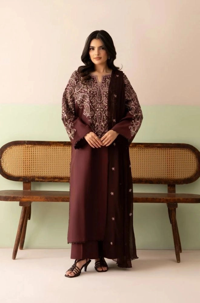 LAZULI - 3PC Summer Lawn Embroidered Shirt with Monar Printed Dupatta and Trouser - BFB0818