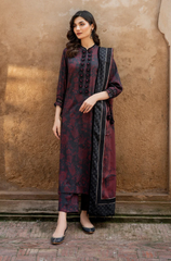 Baroque - 3PC Khaddar Print Suit - BFRZ0095