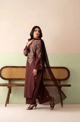 LAZULI - 3PC Summer Lawn Embroidered Shirt with Monar Printed Dupatta and Trouser - BFB0818