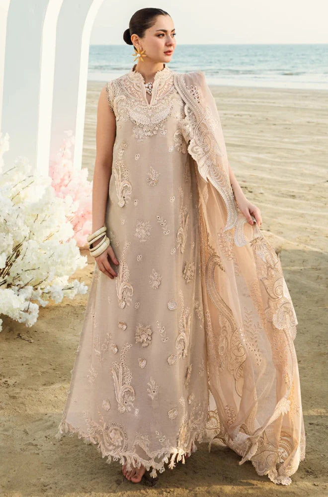 QALAMKAR - 3PC Lawn Embroidered Shirt with Chiffon Embroidered Dupatta and Trouser - BFA0022