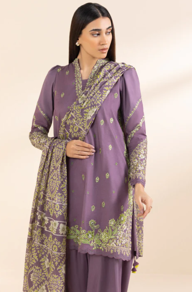 Sapphire - 3PC Lawn Embroidered Suit - BFU0128
