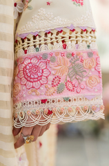 Qalamkar - 3PC Lawn Embroidered Suit - BFU0114