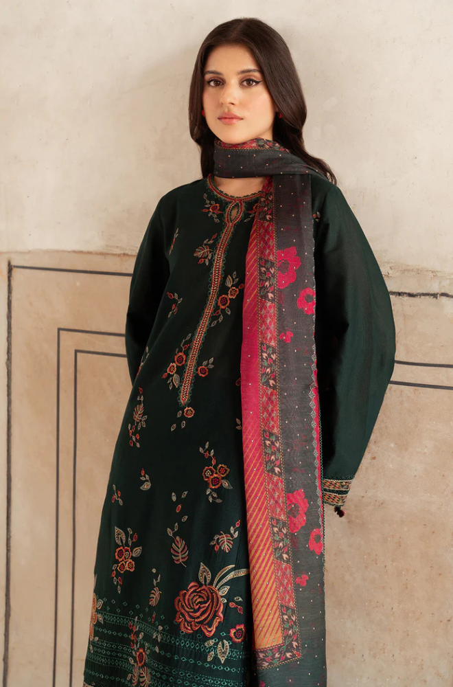 Jazmin - 3PC Dhanak Embroidered Suit - BFB0214