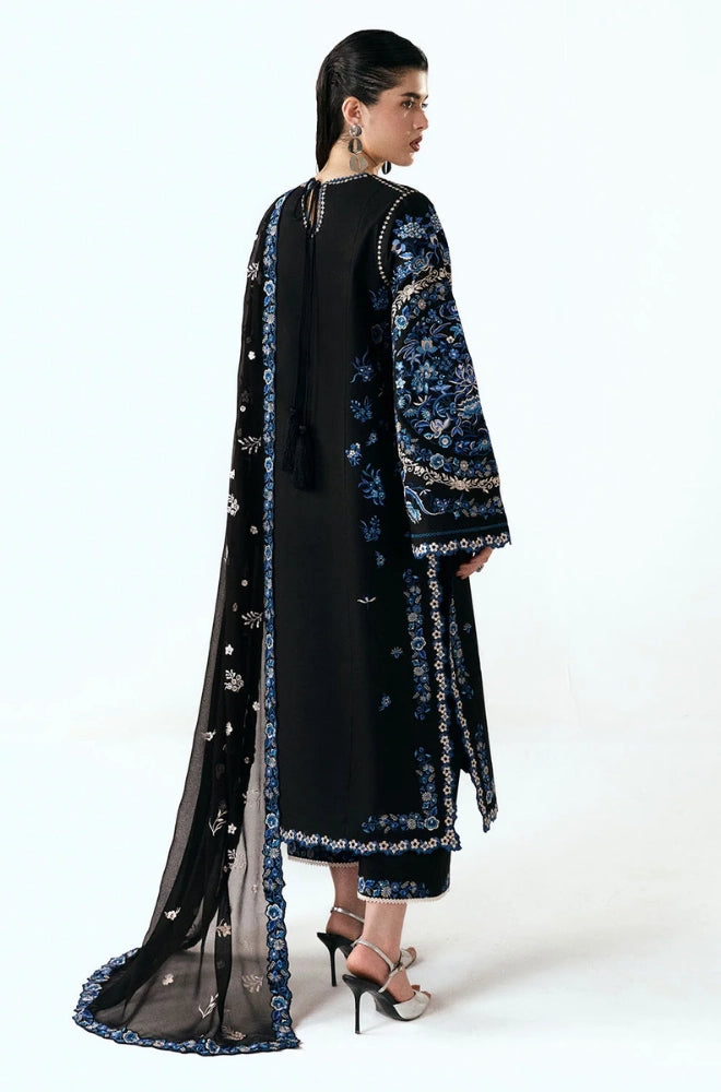 Hussain Rehar - 3PC Embroidered Lawn Shirt With Chiffon Dupatta and Trouser - BFB01012