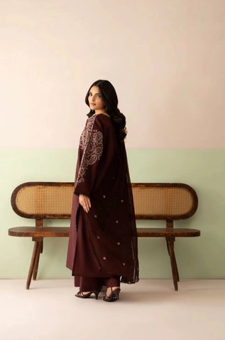 LAZULI - 3PC Summer Lawn Embroidered Shirt with Monar Printed Dupatta and Trouser - BFB0818