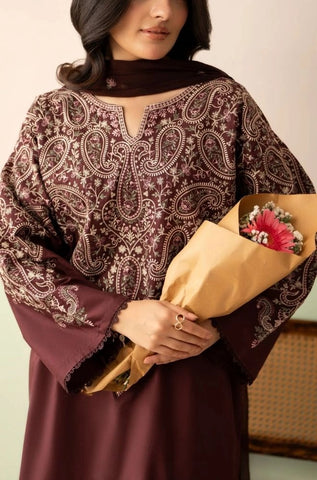 LAZULI - 3PC Summer Lawn Embroidered Shirt with Monar Printed Dupatta and Trouser - BFB0818