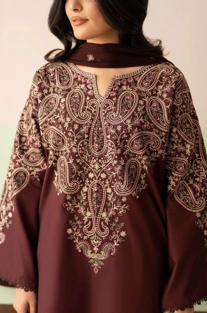 LAZULI - 3PC Summer Lawn Embroidered Shirt with Chiffon Embroidered Dupatta and Trouser - BFB0818