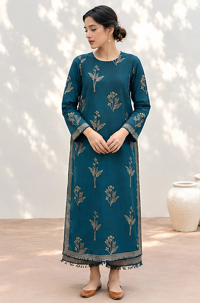 Zellbury - 3PC Dhanak Embroidered Shirt With Dhanak Embroidered Dupatta and Trouser - BFB01185
