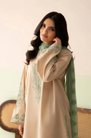 LAZULI - 3PC Summer Lawn Embroidered Shirt with Chiffon Embroidered Dupatta and Trouser - BFB0819