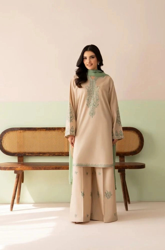LAZULI - 3PC Summer Lawn Embroidered Shirt with Chiffon Embroidered Dupatta and Trouser - BFB0819