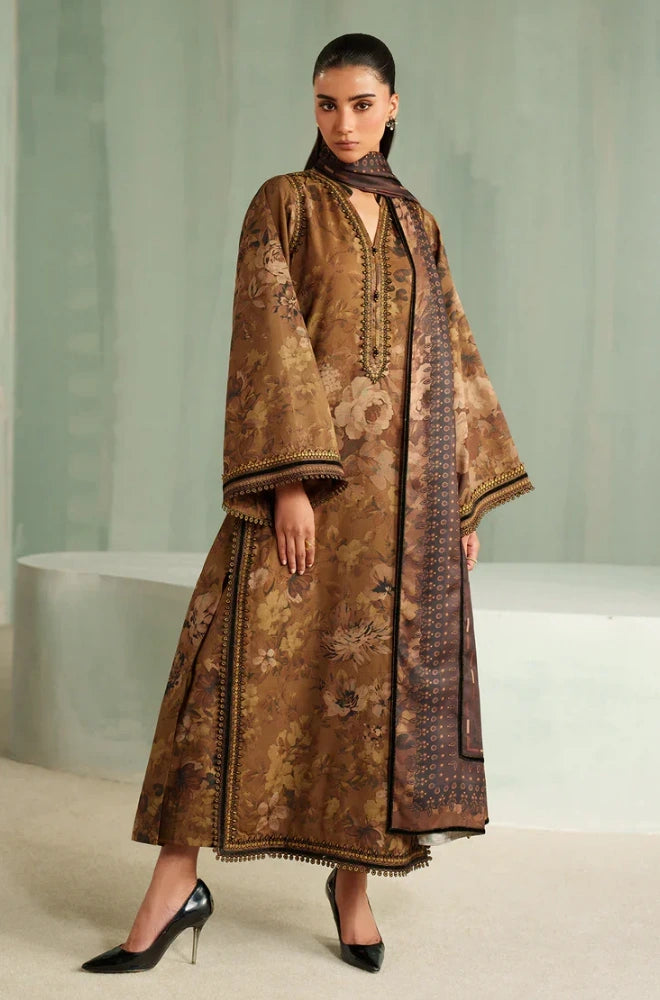 Jazmin - 3PC Karandi Printed Shirt With Karandi Printed Dupatta and Trouser - BFB0939